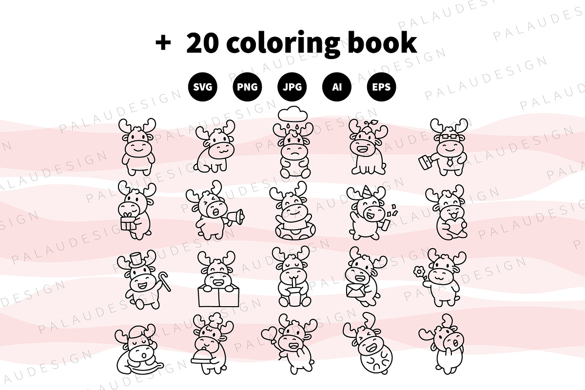 Moose Reindeer Clipart Set, an Animal Illustration by Palau (Photo 9 of 10)