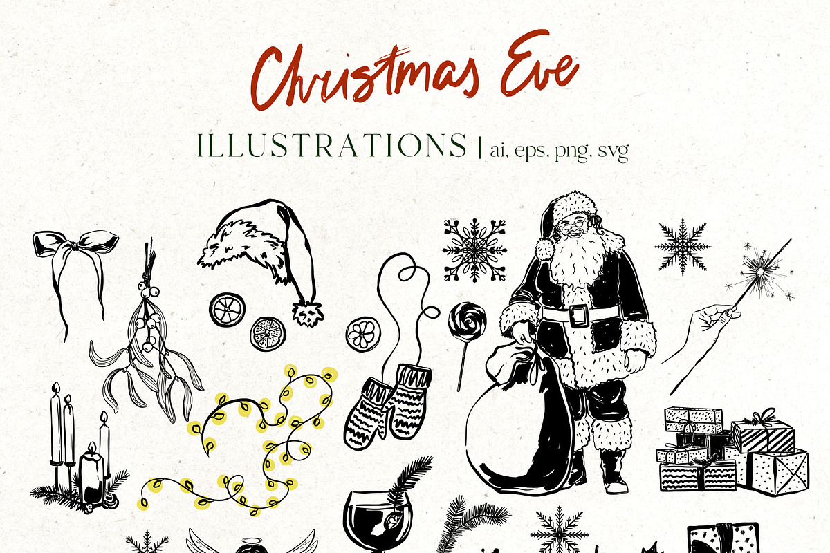 Christmas vector illustration doodle, an Object Illustration by Yuliya Derbisheva (Photo 4 of 12)