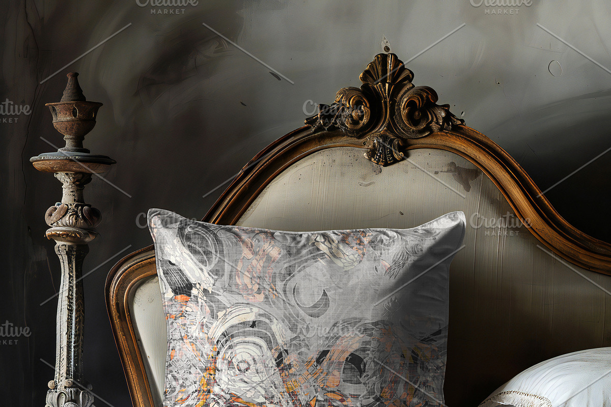 Cushion Mock-up /Classic Bed Scene, a Product Mockup by Nora Gad (Photo 5 of 12)