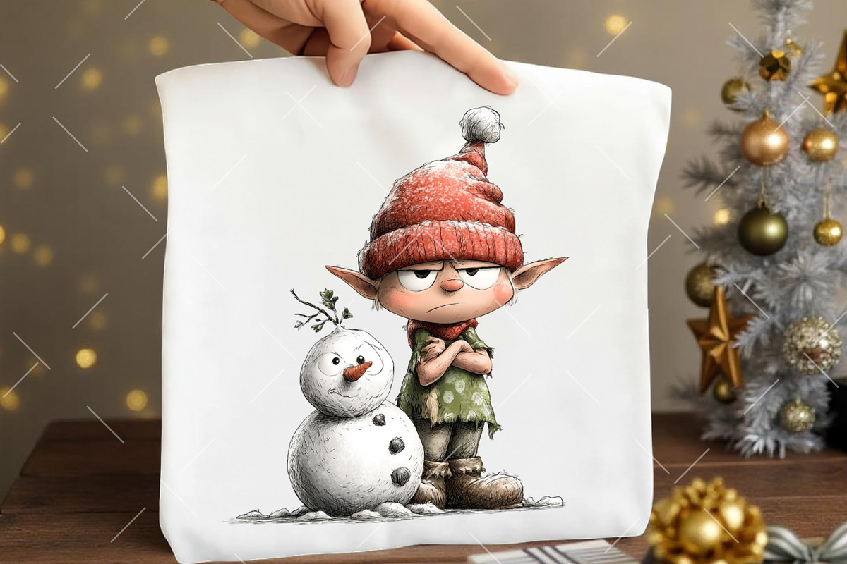 Whimsical Grumpy Christmas Clipart, an Illustration by OK Design (Photo 4 of 7)
