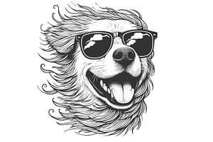 Cool Dog Wearing Sunglasses vector, an Animal Illustration by AlexArt