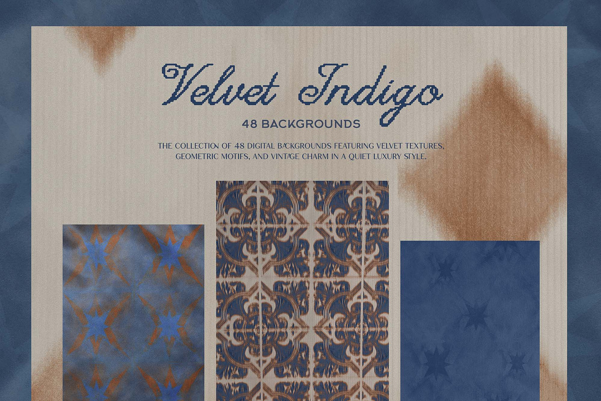 Indigo Velvet Textured Backgrounds, a Background Graphic by DigARTbyHavroshka (Photo 1 of 9)