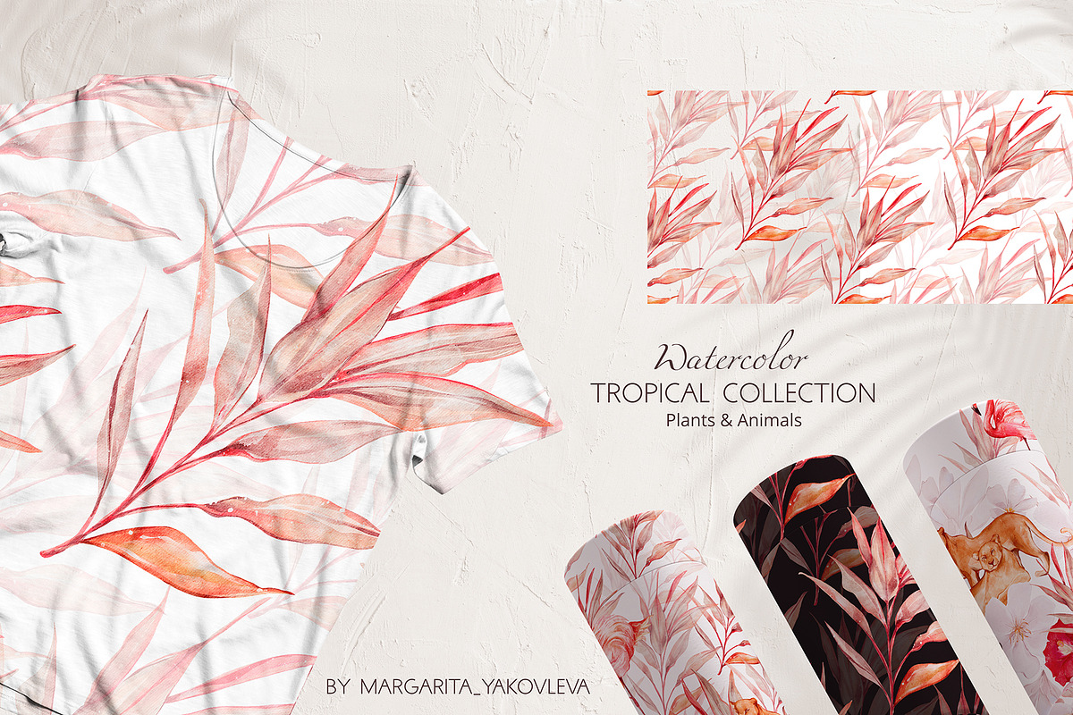 Tropical Collection Watercolor, a Decorative Illustration by Yakovleva Margarita (Photo 15 of 20)