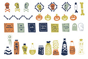 Halloween retro clipart blue, a Graphic by Natalia Gonzalez (Thumbnail 2 of 3)