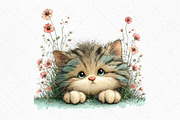 Whimsical Spring Cats Clipart, an Illustration by Craft Nest (Thumbnail 10 of 11)