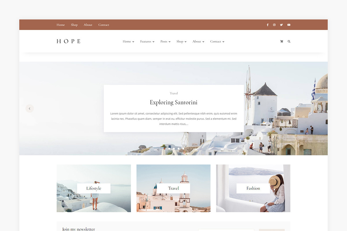 Hope - WordPress Blog & Shop Theme, a WordPress Template by Lucid Themes (Photo 1 of 6)