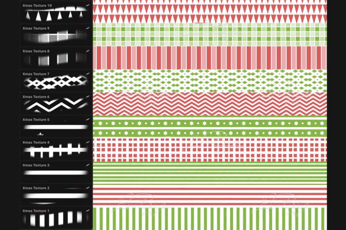 30 Procreate Christmas Brushes Set, a Brush Add-On by LiuBi Art (Photo 3 of 4)