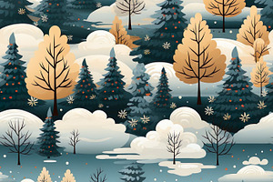 PINE TREE FOREST Seamless Pattern