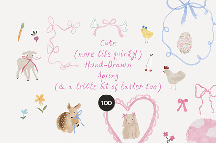 Hand-Drawn Quirky Spring & Easter, an Object Graphic by Lana Elanor
