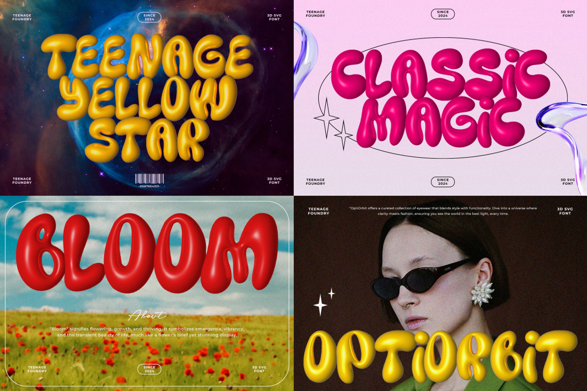 The Suprising Retro Font Bundle, a Sans Serif Font by TeenageFoundry (Photo 3 of 15)