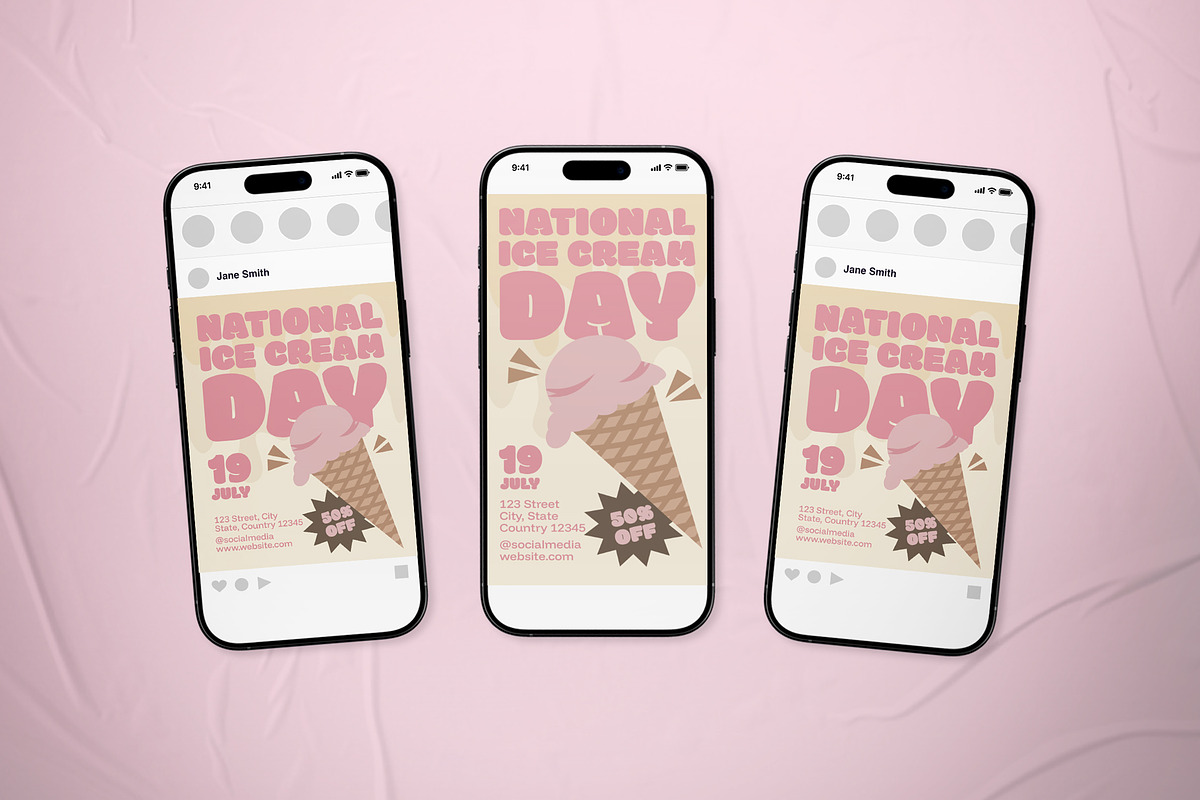 Ice Cream Day Event Flyer Set, a Flyer Template by The Good Store (Photo 2 of 2)