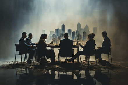 Business people meeting in a room wi, a Photo by Iftikhar Alam