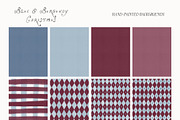 Hand-Painted Blue Burgundy Christmas, an Object Graphic by Lana Elanor (Thumbnail 19 of 24)