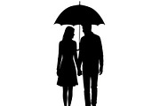 50 Couple Umbrella Silhouette Bundle, an Illustration by Designs_River (Thumbnail 5 of 51)