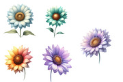 Whimsical Sun flower spring Clipar, an Illustration by Designworld (Thumbnail 5 of 5)