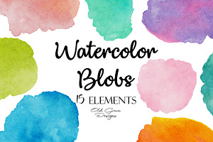 Watercolor Blobs Clipart PNG