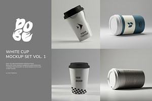 White Cup Mockup Set - Vol 1, a Product Mockup by DOBE Studio
