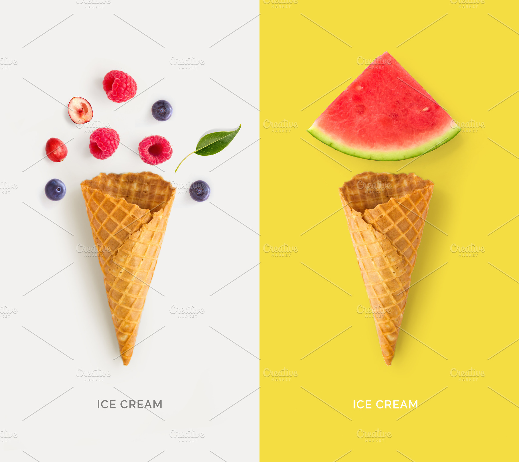 Ice crea fruits, a Food & Drink Photo by StudioPhoto