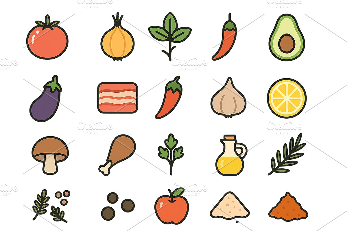 Colorful collection of fresh, a Food Illustration by ZinetroN
