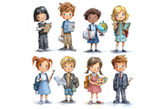 Prompt Back To School Clipart, a Decorative Illustration by Creative design (Thumbnail 7 of 7)