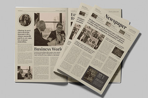 Vintage old Style Newspaper, a Magazine Template by MightyDesign