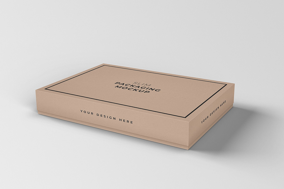 Slim Cardboard Packaging Mockup, a Packaging Mockup by Medialoot (Photo 1 of 5)
