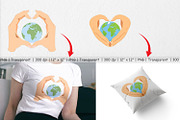 Earth Heart Hands Clipart, a Graphic by Artnoy (Thumbnail 3 of 5)