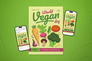World Vegan Day Event Flyer Set, a Flyer Template by The Good Store