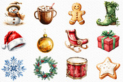 Watercolor Christmas Time Clipart, an Illustration by Craft Nest (Thumbnail 4 of 5)
