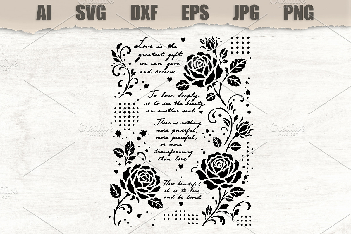 Stencil Romantic Rose, an Object Illustration by MARYCRAFTIRIA (Photo 1 of 3)