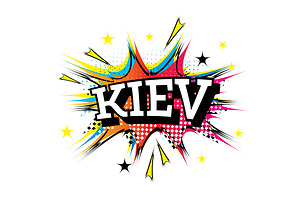 Kiev Ukraine Comic Text In Pop Art