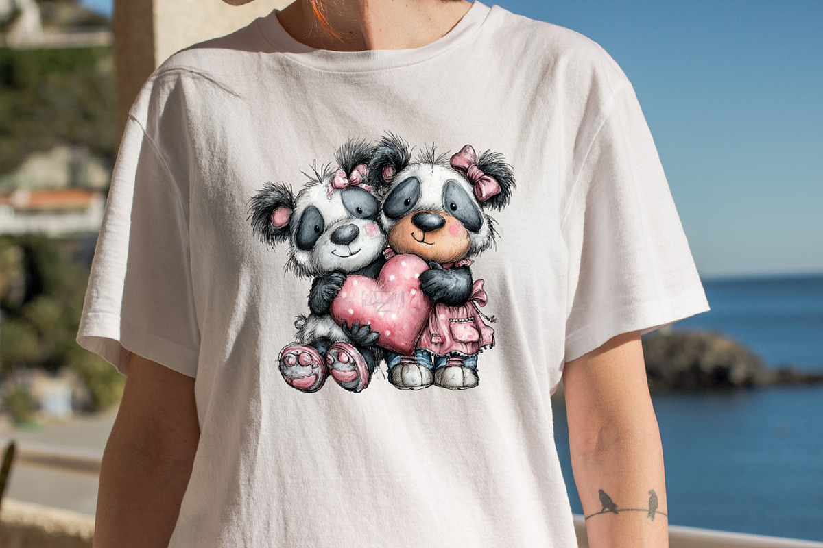 Quirky Valentine's Day Panda Clipart, an Illustration by SVGArt (Photo 7 of 8)