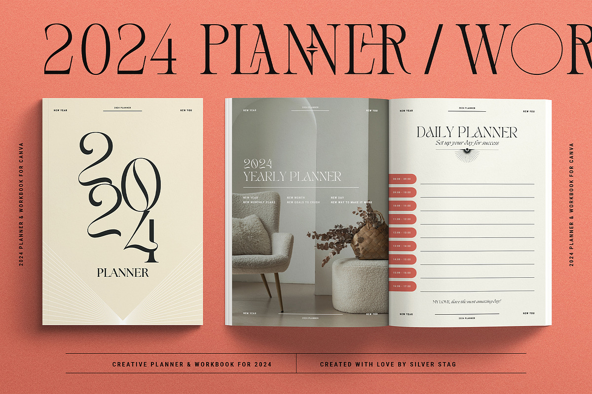 2024 Planner / Workbook for Canva, a Marketing Template by SilverStag Type Foundry (Photo 1 of 18)