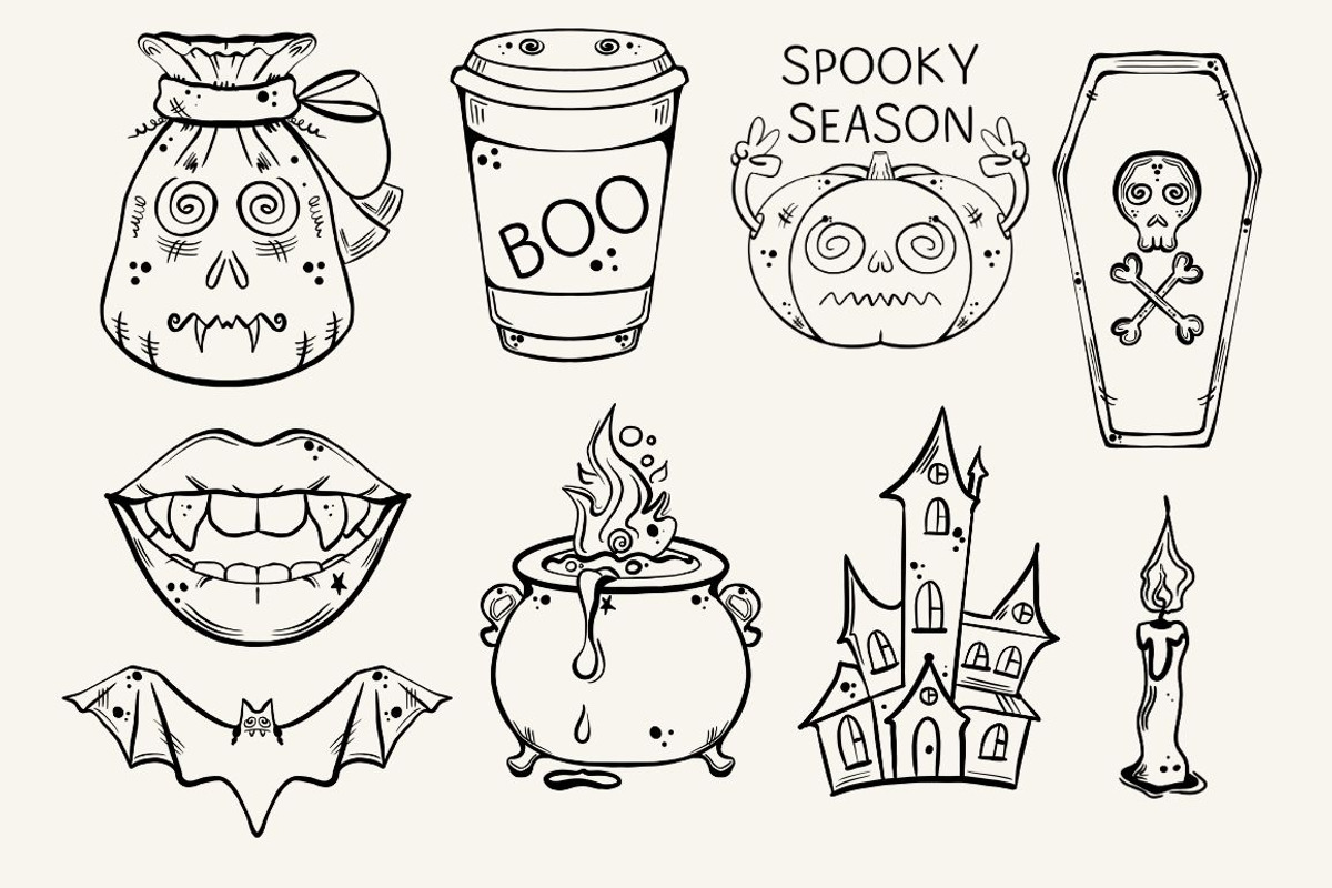 Halloween Doodles PNG Elements, an Illustration by The Best Digital Plaza (Photo 2 of 3)
