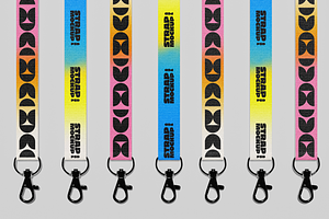 Top View of Seven Lanyard Mockup, an Advertising Mockup by Hubzway