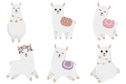 Cute Cartoon Alpacas Clipart, an Object Graphic by linakilljoy (Thumbnail 2 of 3)