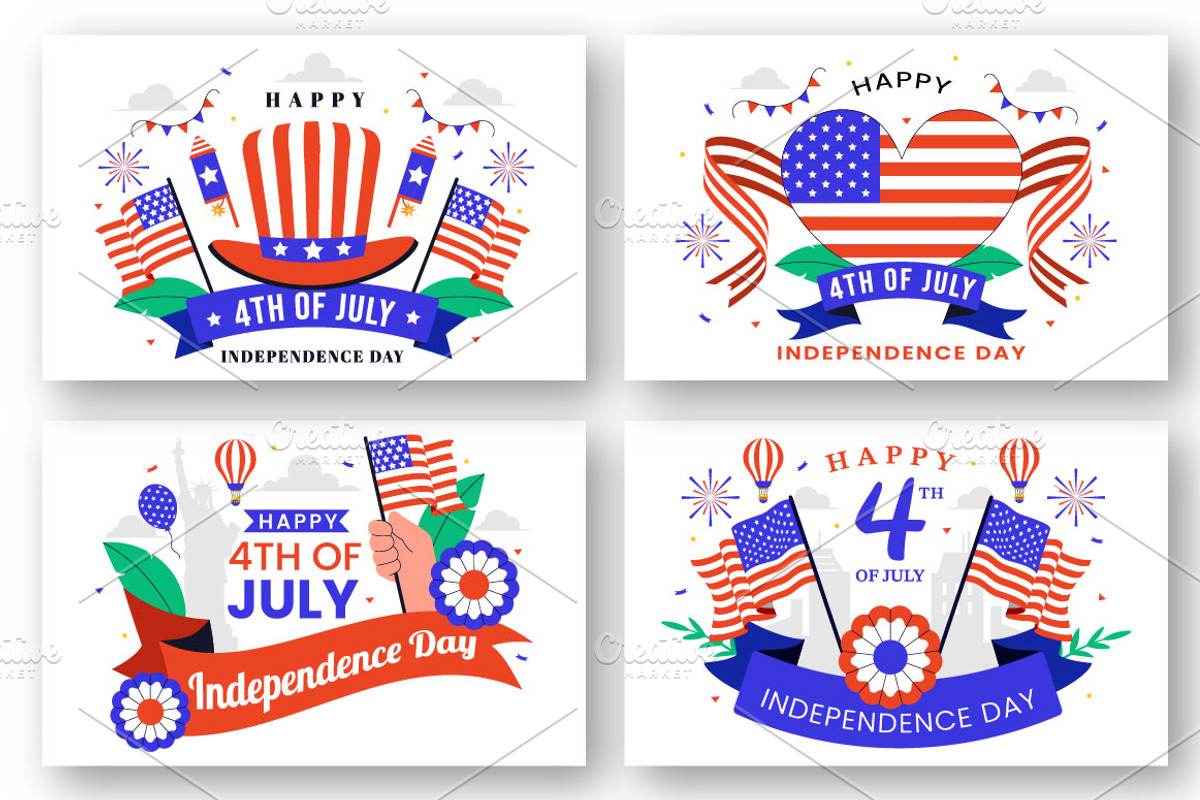 9 4th of July Independence Day, a Seasonal Illustration by denayunebgt (Photo 3 of 3)