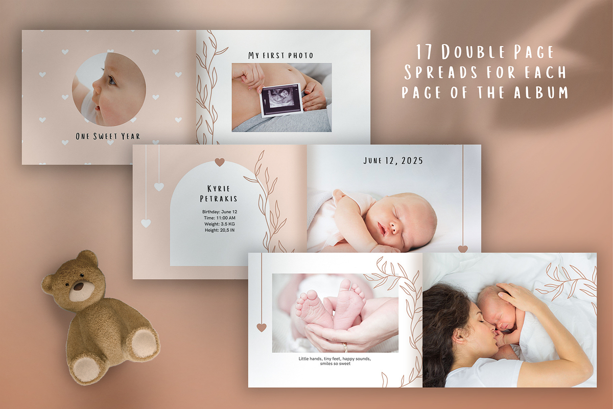 Baby Photo Book Template. Freebie!, a Stationery Template by Red Ink (Photo 4 of 8)