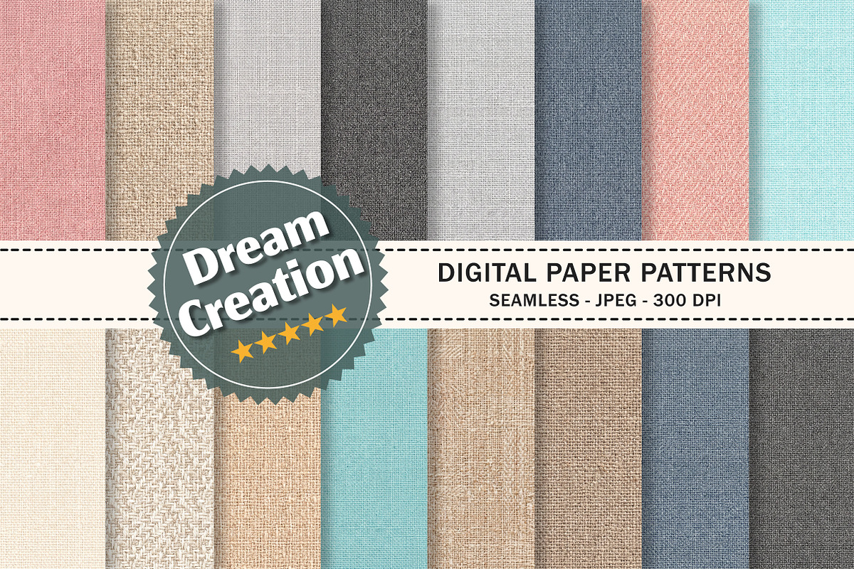 Cotton Texture Fabric Digital Paper, a Texture Graphic by Dream Creation (Photo 1 of 5)