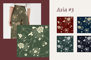 20 Asian Patterns Seamless Vector