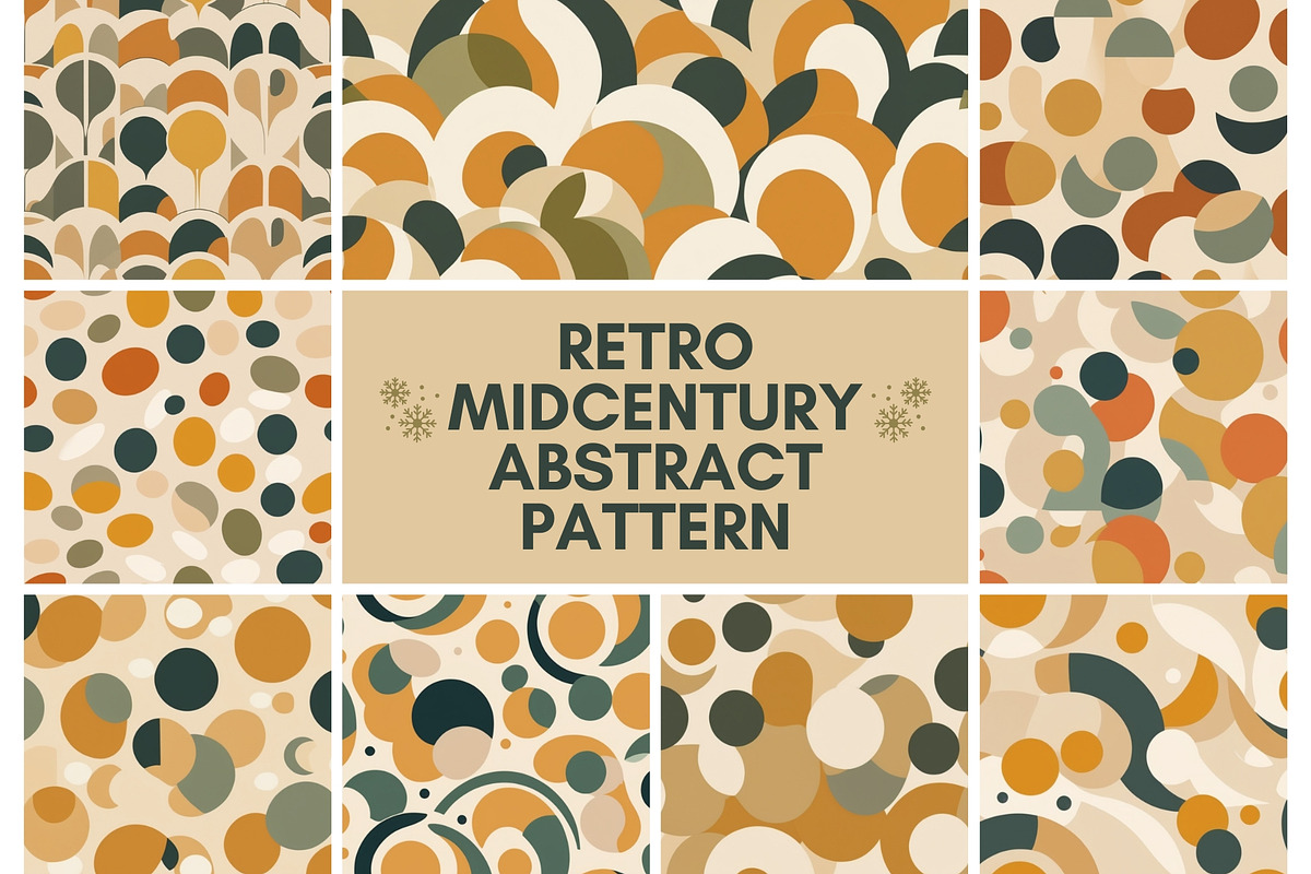 40 Retro Mid Century Shapes Pattern, a Pattern Graphic by adenpinkstore (Photo 1 of 12)