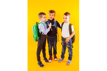Cute schoolboys in uniform with, a School & Education Photo by oksix