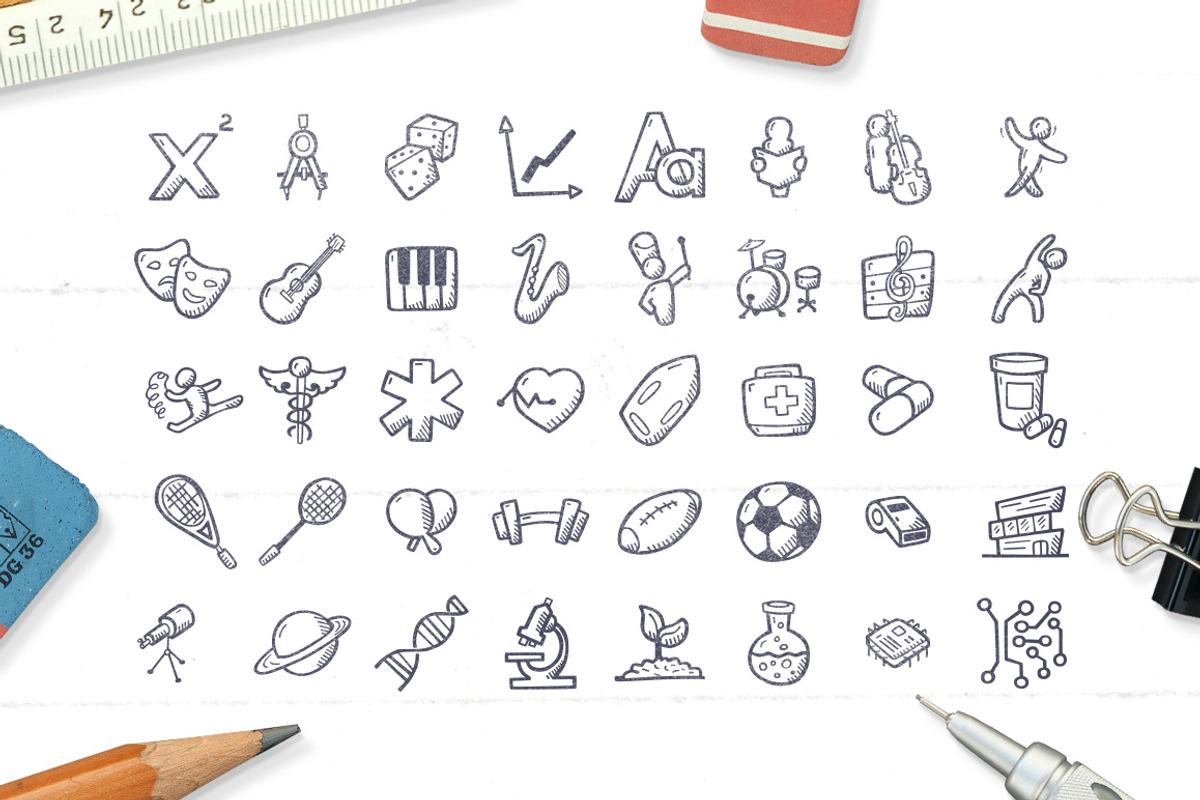 Academic Disciplines Education Icons, an Outline Icon by Good Stuff No Nonsense (Photo 3 of 5)