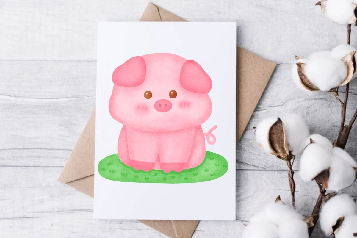 Cute Pig Watercolor Clipart Set, an Animal Illustration by Nattapohncha (Photo 3 of 3)