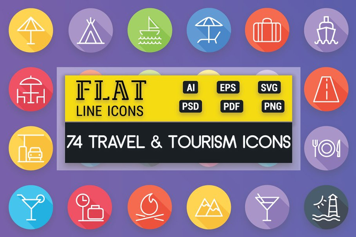 Travel and Tourism Flat Line Icons, an Outline Icon by FlatLineIcons (Photo 3 of 7)