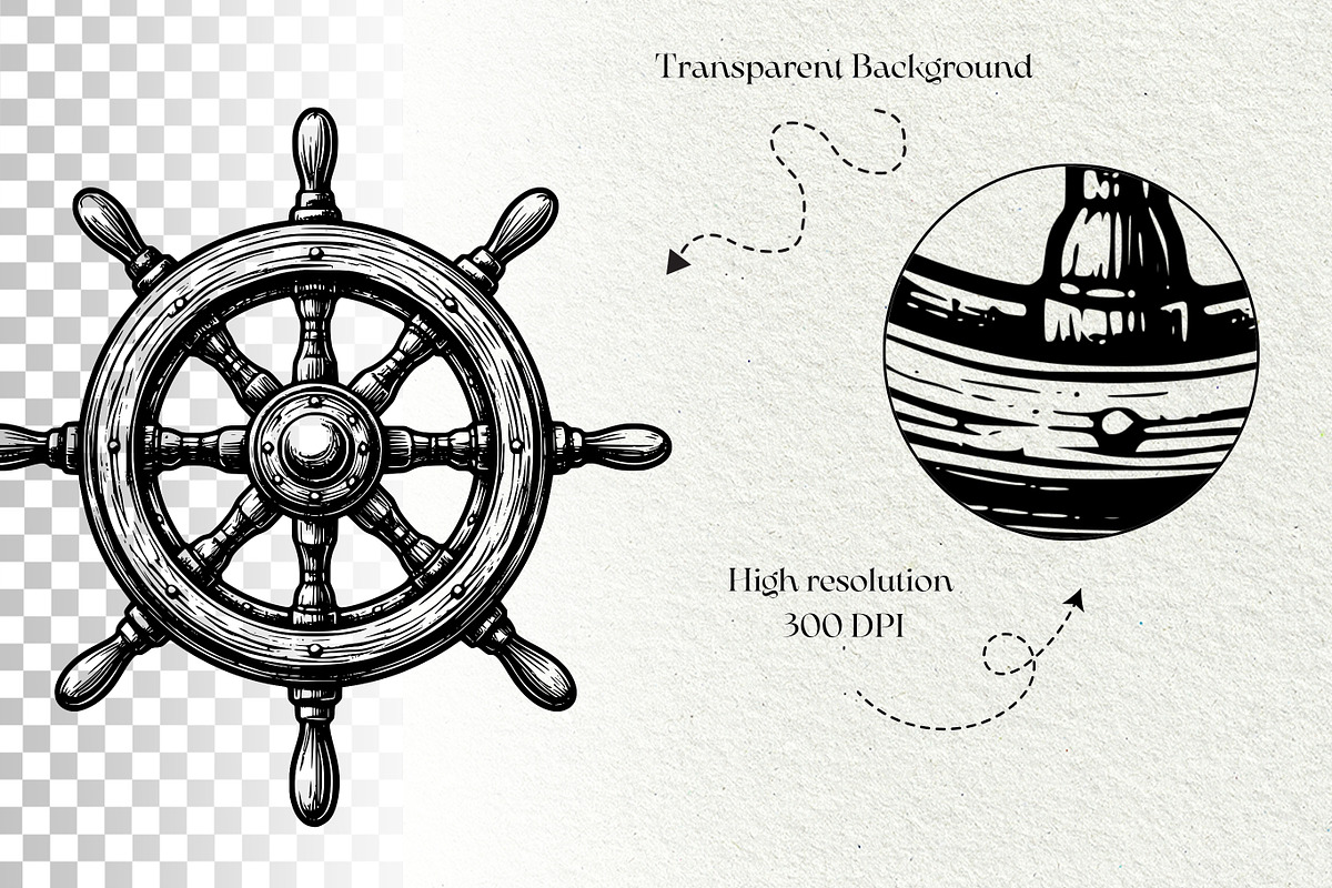 Nautical Engraving SVG Graphics, an Object Illustration by DENIDigitalArtSudio (Photo 6 of 6)