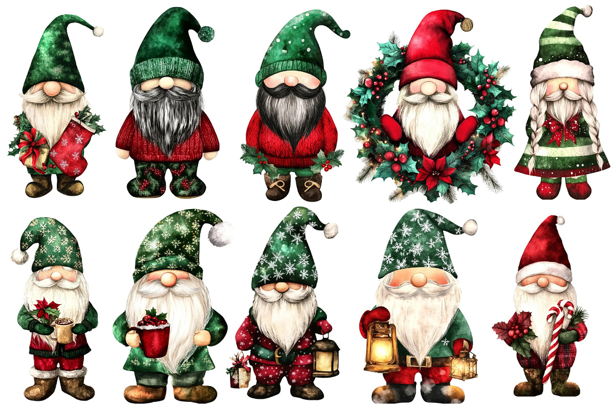 Christmas Gnomes Clipart, an Illustration by Designworld (Photo 3 of 5)