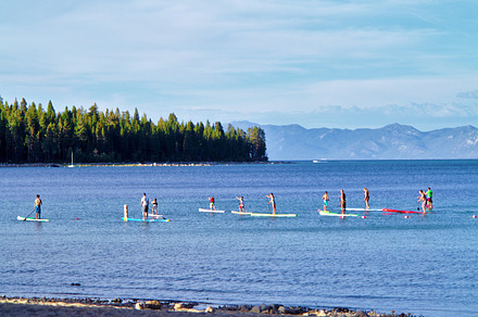 Paddle Boarding on a Lake