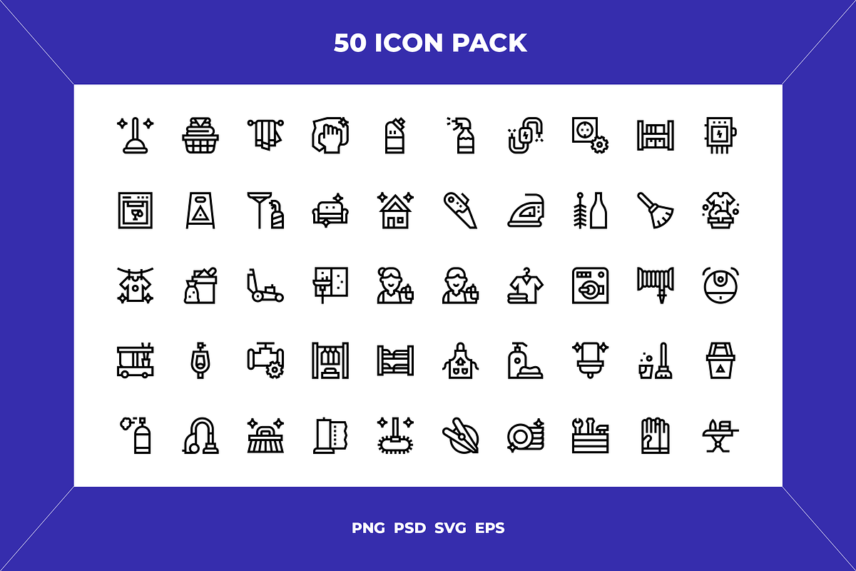 House keeping icons, an Outline Icon by Wencory (Photo 1 of 2)