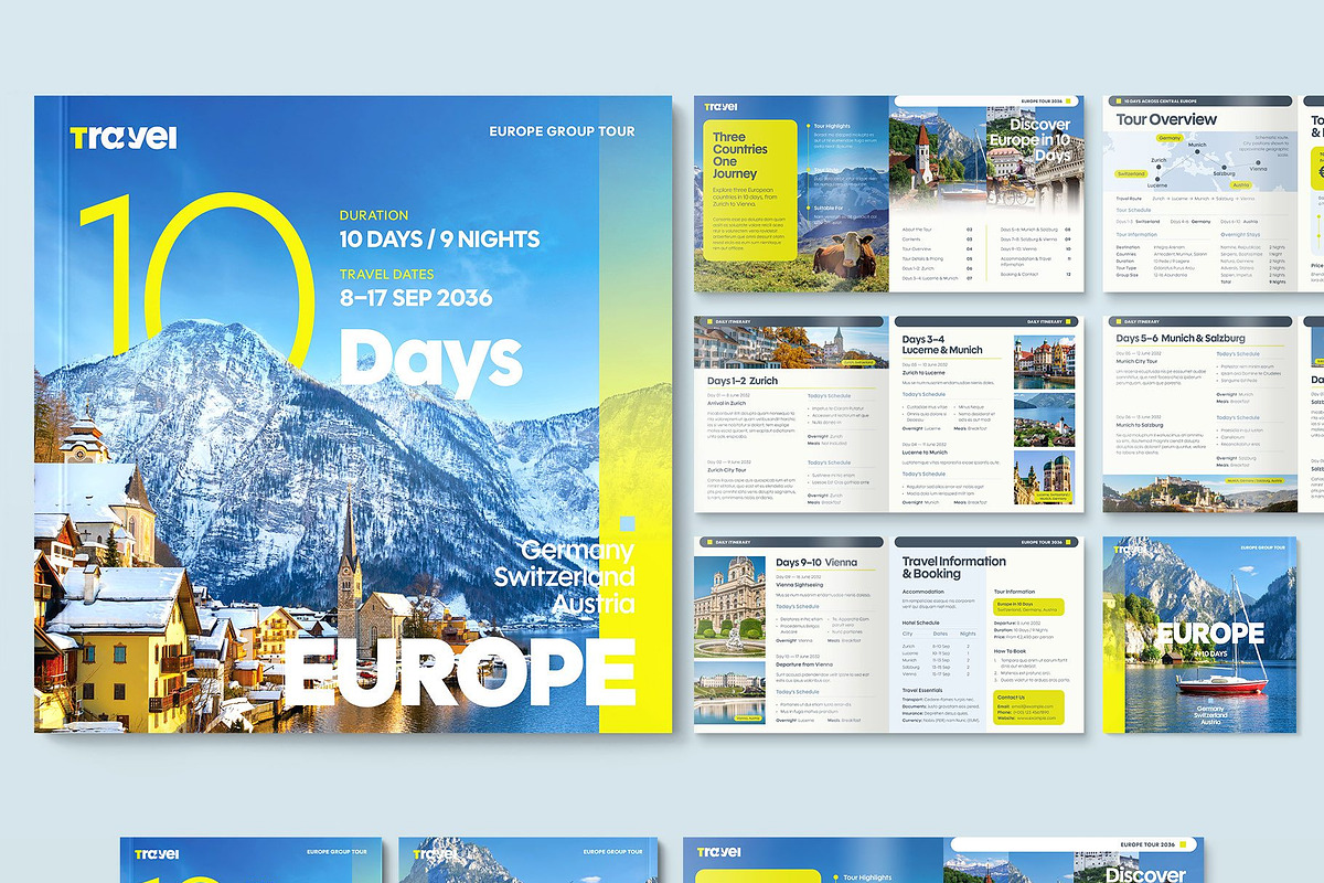 Square Travel Itinerary Brochure, a Brochure Template by BrandPacks (Photo 4 of 4)